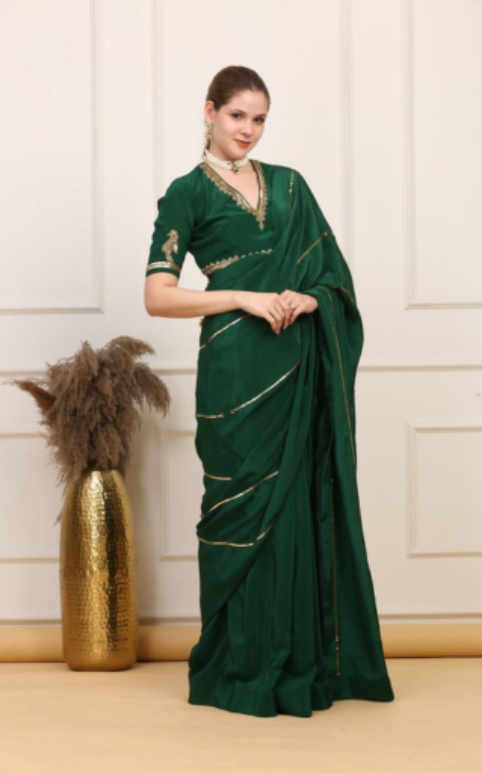 Mritsa Gota Patti Silk Lehenga Set - Red