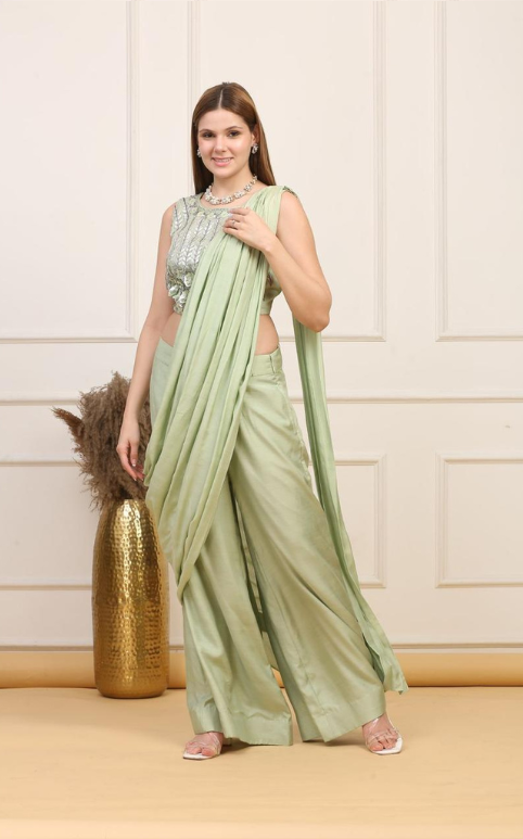 Mritsa Gota Patti Silk Lehenga Set - Red